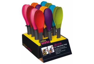 Colour Works Silicone 2 in 1 Salad Servers / Tongs